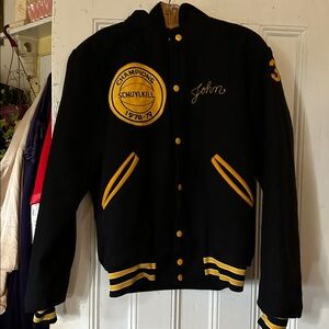 VTG 70s Ex Cond H S Letter Varsity Jacket Wool